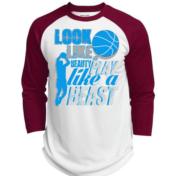 Look Like A Beauty Play Like A Beast T Shirt, I Love Basketball T Shirt, Awesome T-Shirts  (Polyester Game Baseball Jersey)