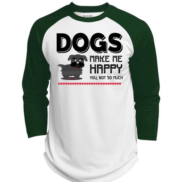 Dogs Make Me Happy You T Shirt, My Favorite T Shirt  (Polyester Game Baseball Jersey)