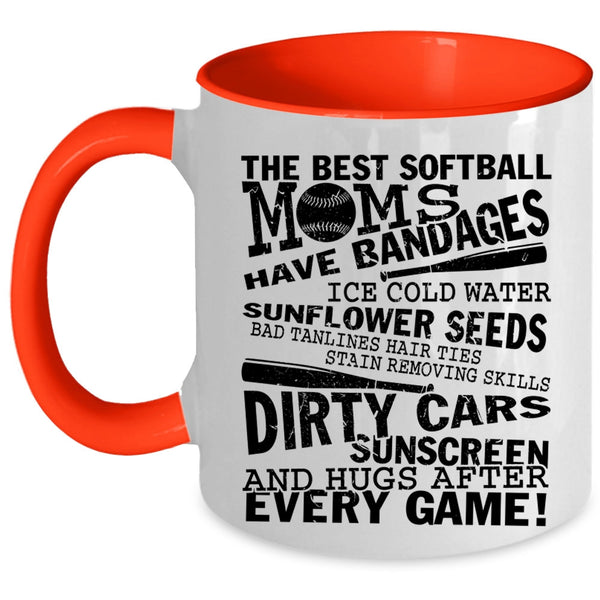 I Love Softball Coffee Mug, The Best Softball Moms Accent Mug