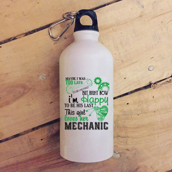 This Girl Loves Her Mechanic 20 oz Stainless Steel Bottle,Cute Mechanic's Wife Outdoor Sports Water Bottle