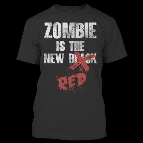 A black t-shirt with the shopify logo