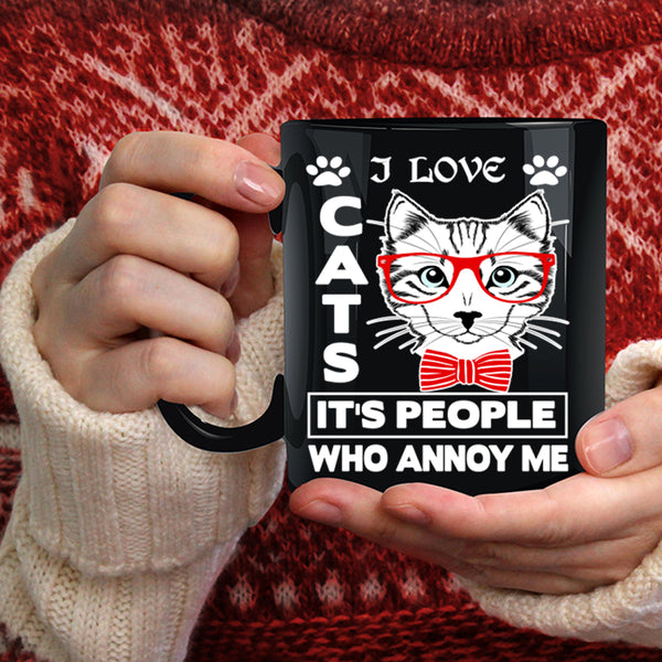 I Love Cats Coffee Mug, Cute Gift For Cat Lovers Coffee Cup