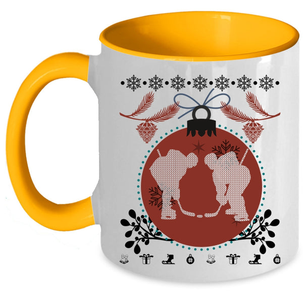 Christmas Family Vacation Coffee Mug, Cool Hockey Accent Mug