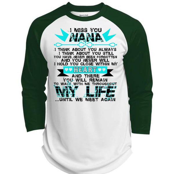 I Miss You Nana T Shirt, I Love Nana T Shirt, Awesome T-Shirts  (Polyester Game Baseball Jersey)