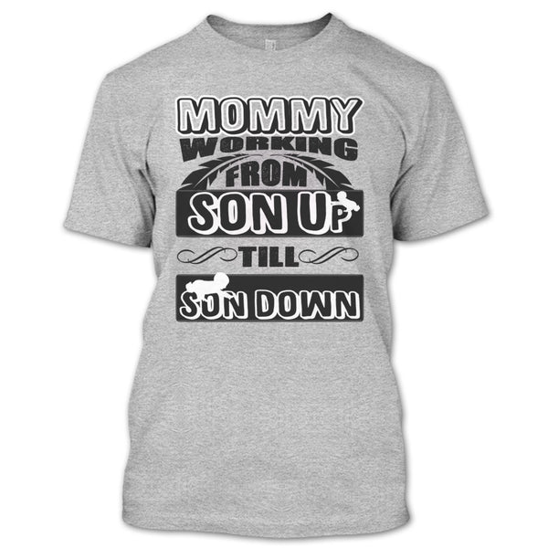 A black t-shirt with the shopify logo