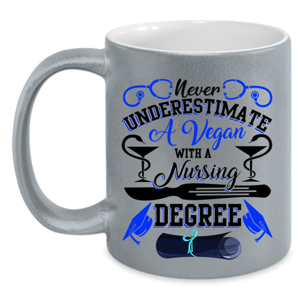 Cute Nurses Coffee Mug, A Vegan With A Nursing Degree Accent Mug