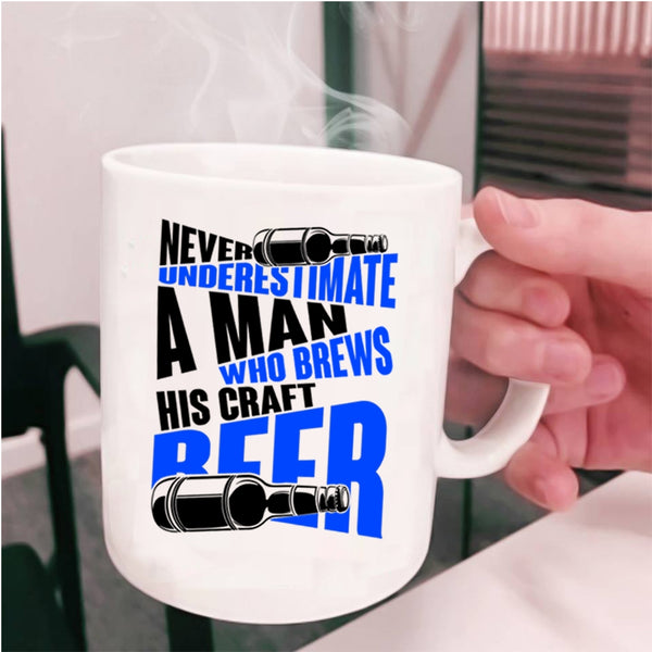 Funny Beer Drinker Coffee Mug, A Man Brews His Craft Beer Cup