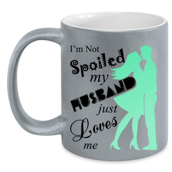 Cute Love Coffee Mug, My Husband Just Loves Me Accent Mug