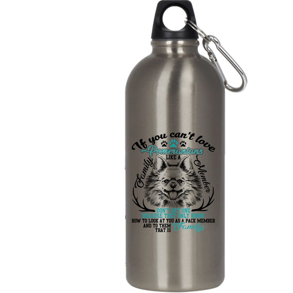 Pomeranians Like A Family Member 20 oz Stainless Steel Bottle,Cute Dogs Outdoor Sports Water Bottle