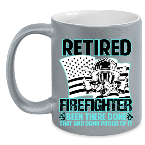 Cool Gift For Grandpas Coffee Mug, Retired Firefighter Accent Mug