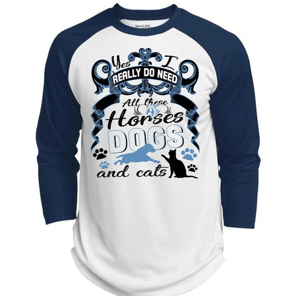 All These Horses Dogs And Cats T Shirt, I Love Equestrian T Shirt, Awesome T-Shirts  (Polyester Game Baseball Jersey)