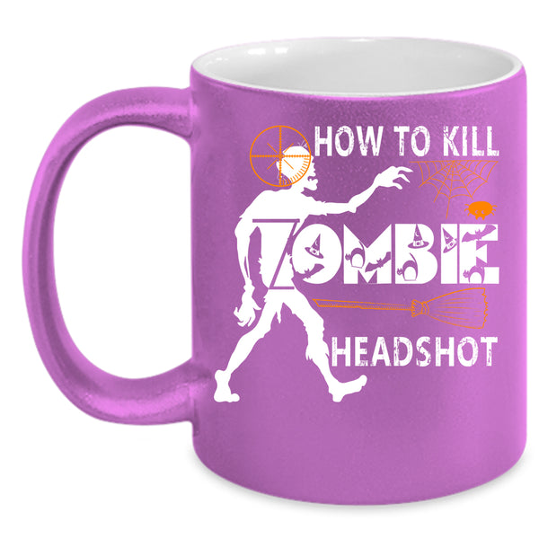 How To Kill Zombie Headshot Coffee Mug, Scary Zombie Coffee Cup
