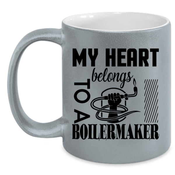 I Love Boilermaker Coffee Mug, My Heart Belongs To A Boilermaker Accent Mug