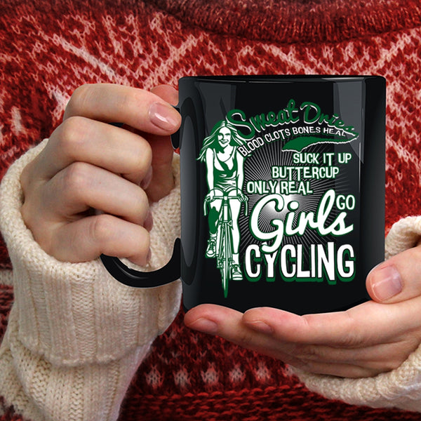Only Real Girls Go Cycling Coffee Mug, Awesome Girls Coffee Cup