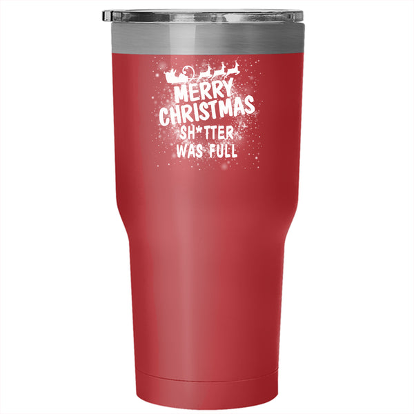 Merry Christmas Tumbler 30 oz Stainless Steel, Christmas Family Vacation Travel Mug