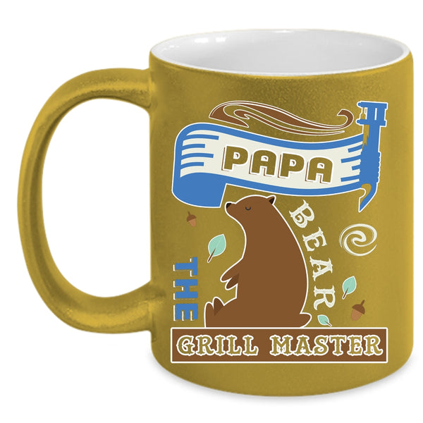 Papa Bear The Grill Master Coffee Mug, Awesome Papa Bear Coffee Cup