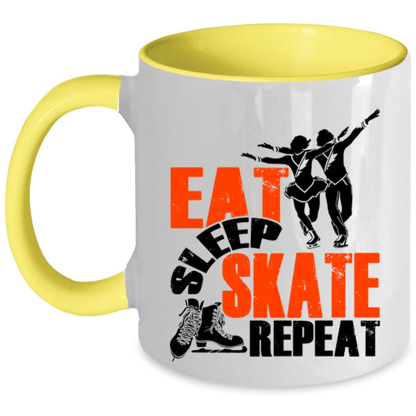 Cool Teacher Coffee Mug, Eat Sleep Skate Repeat Accent Mug