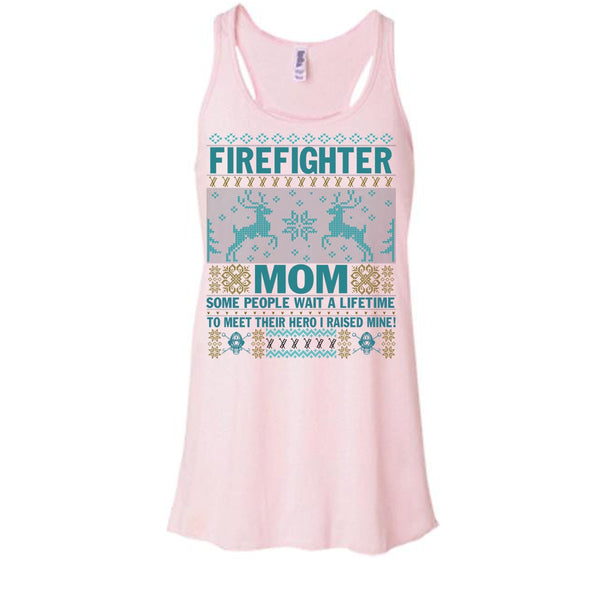 Firefighter Mom T Shirt, Merry Christmas Gift Tank Top