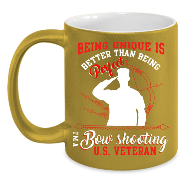 I'm A Bow Shooting U.S Veteran Coffee Mug, Cool U.S Veteran Coffee Cup