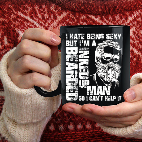 I'm A Bearded Inked Up Man Coffee Mug, Cool Gift For My Husband Coffee Cup