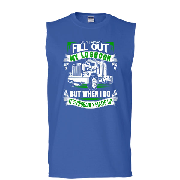 Fill Out My Logbook T Shirt, Coolest Trucker Tank Top (Men's Cotton Sleeveless)