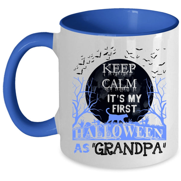 It's My First Halloween As Grandpa Coffee Mug, Keep Calm Accent Mug