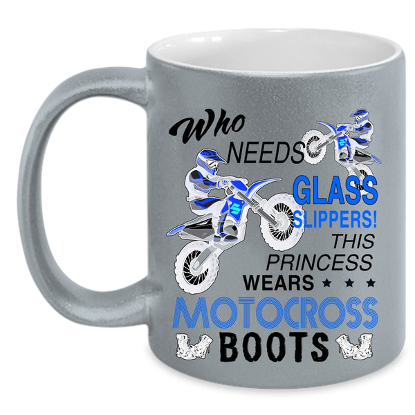 Cute Girls Coffee Mug, This Princess Wears Motocross Boots Accent Mug