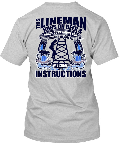 This Lineman Runs On Beer T Shirt, I Love Lineman T Shirt