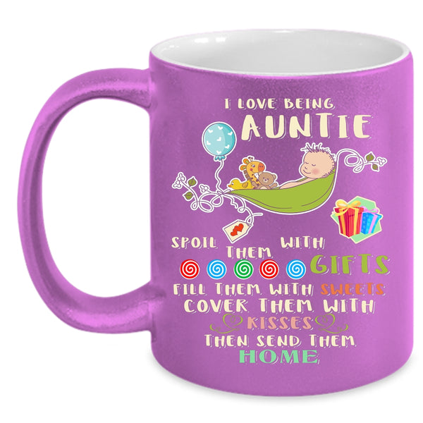 I Love Being Auntie Coffee Mug, Cute Gift For Auntie Coffee Cup
