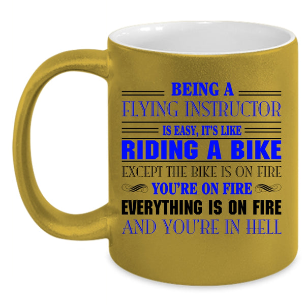 Being A Flying Instructor Mug, Riding A Bike Cup