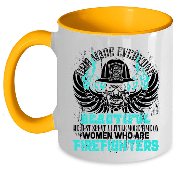 Firefighters Coffee Mug, God Made Everyone Beautiful Accent Mug