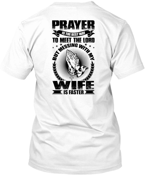 A black t-shirt with the shopify logo