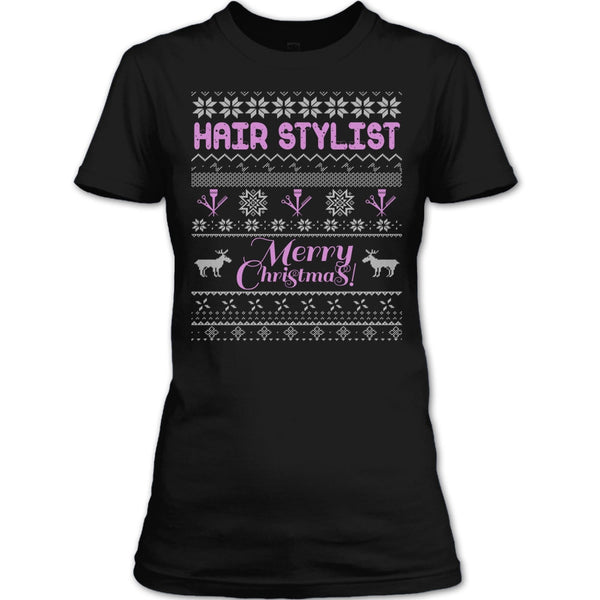 Hair Stylist Merry Christmas T Shirt, Coolest Hair Stylist T Shirt