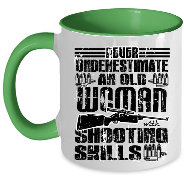 Cool Grandmother Coffee Mug, An Old Woman With Shooting Skills Accent Mug