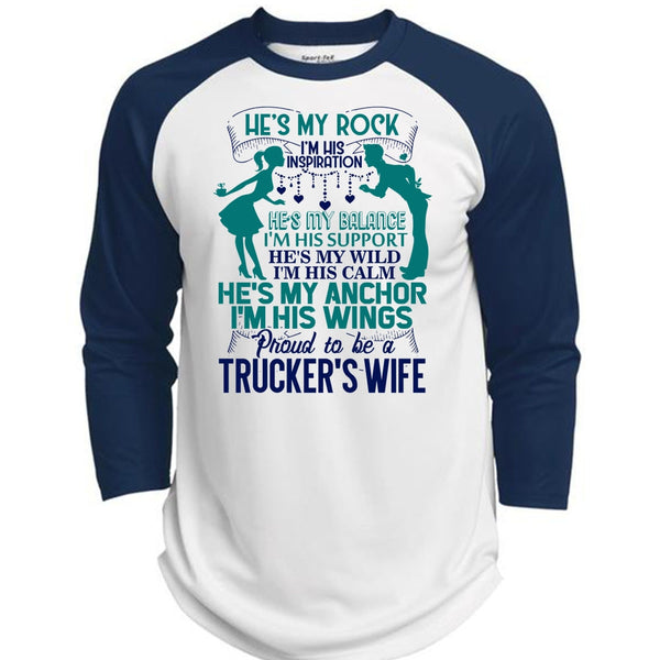 Proud To Be A Trucker's Wife T Shirt, I Love Trucking T Shirt, Awesome T-Shirts  (Polyester Game Baseball Jersey)