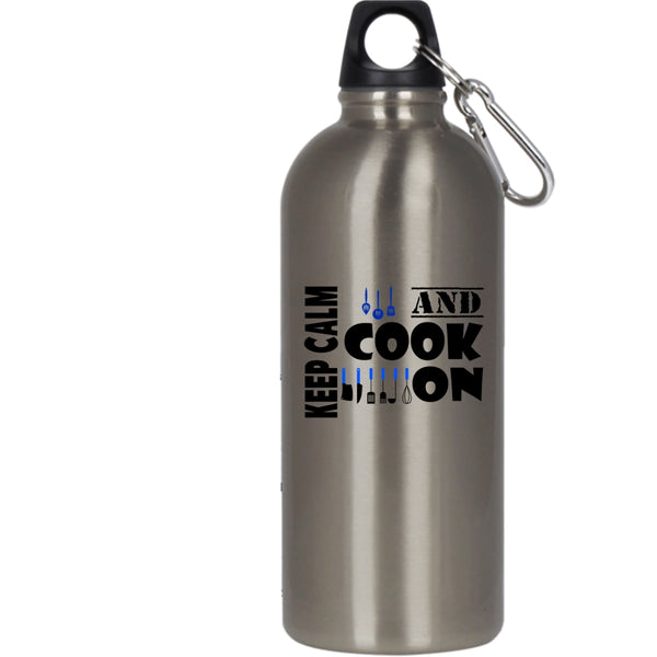Keep Calm And Cook On 20 oz Stainless Steel Bottle,Awesome Gift For Cook Outdoor Sports Water Bottle