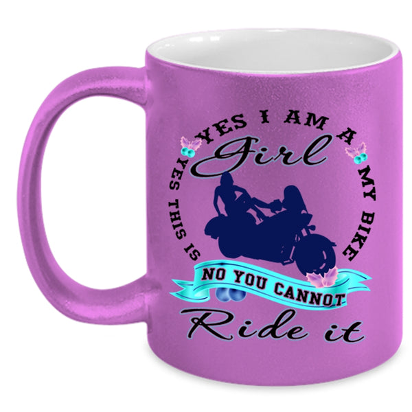Yes This Is My Bike Coffee Mug, Yes I Am A Girl Accent Mug