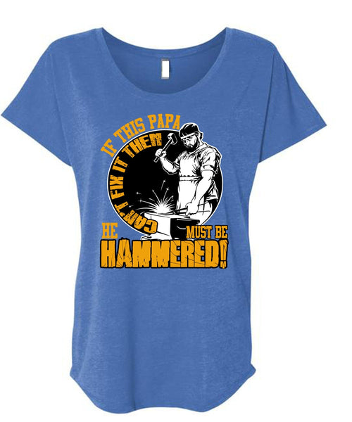If This Papa Can't Fix It T Shirt, Being A Papa T Shirt, Cool Shirt (Ladies' Triblend Dolman Sleeve)