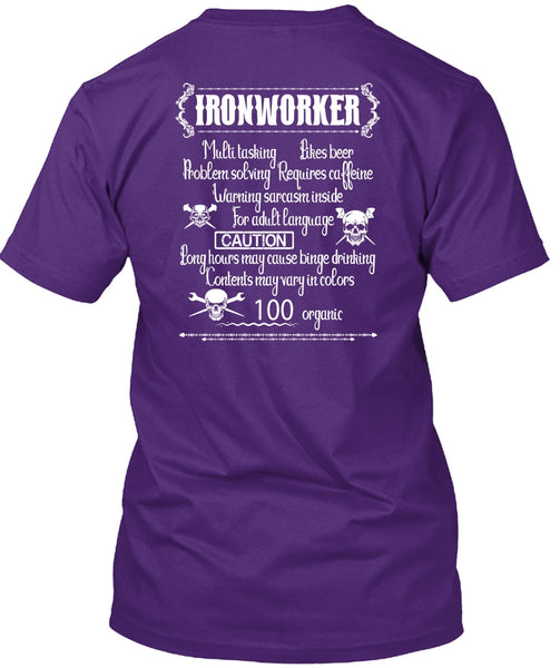 Ironworker Multitasking T Shirt, Likes Beer T Shirt