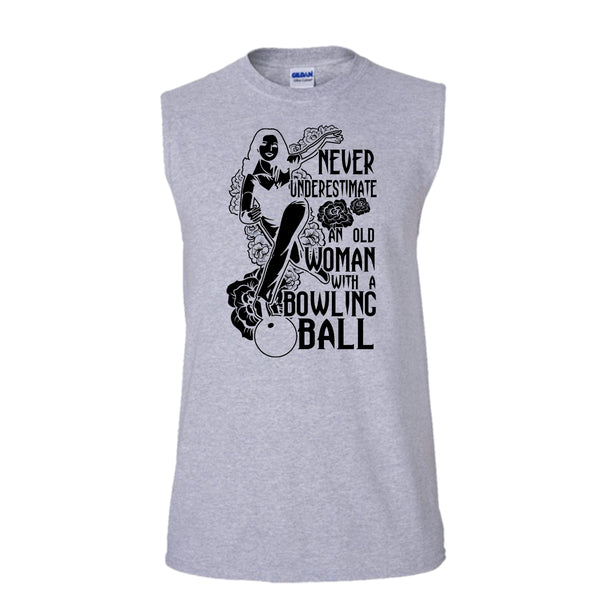 Neve Underestimate T Shirt, Coolest Bowling T Shirt, Awesome t-shirts (Men's Cotton Sleeveless)