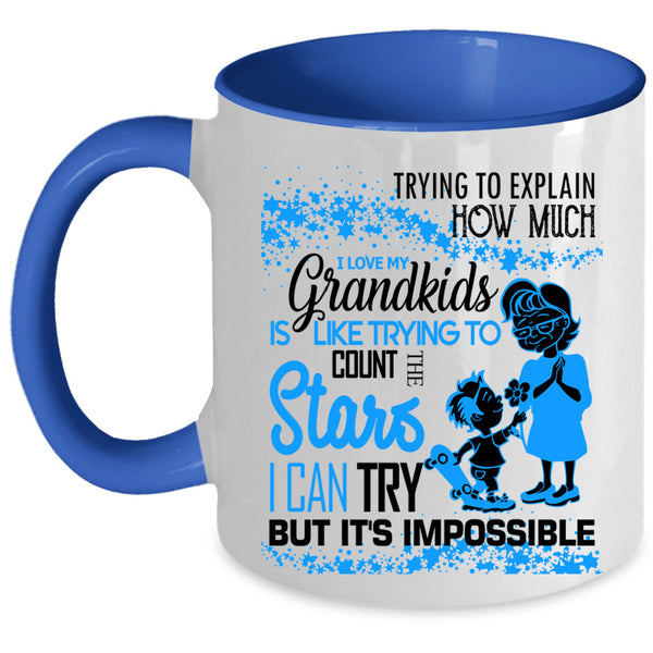 Cool Grandmas Coffee Mug, I Love My Grandkids Accent Mug