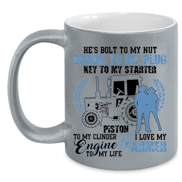 Cool Just Married Coffee Mug, I Love My Farmer Accent Mug