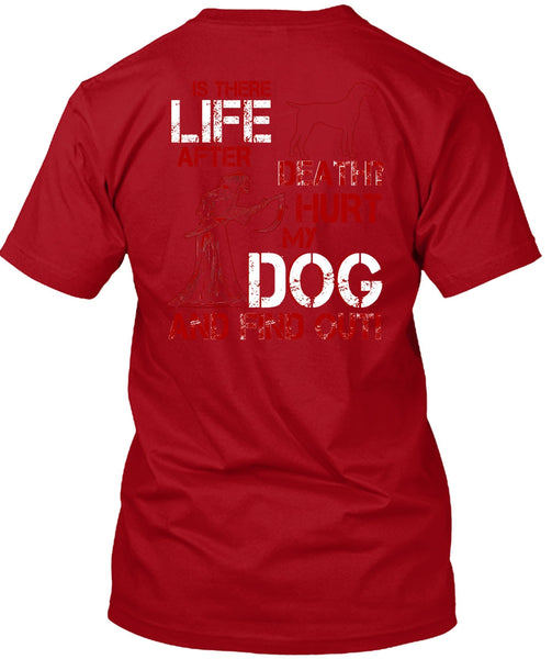 Hurt My Dog And Find Out T Shirt, Is There After Death T Shirt
