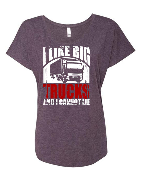 Like Big Trucks T Shirt, Being A Trucker T Shirt, Cool Shirt (Ladies' Triblend Dolman Sleeve)
