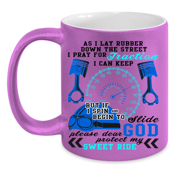 Funny Gift For Trucker Coffee Mug, I Pray For Traction Accent Mug