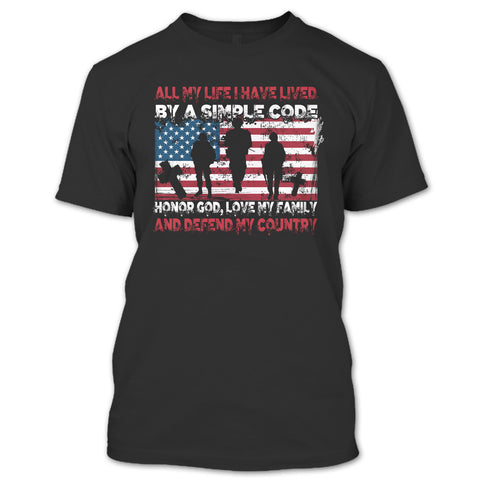 A black t-shirt with the shopify logo