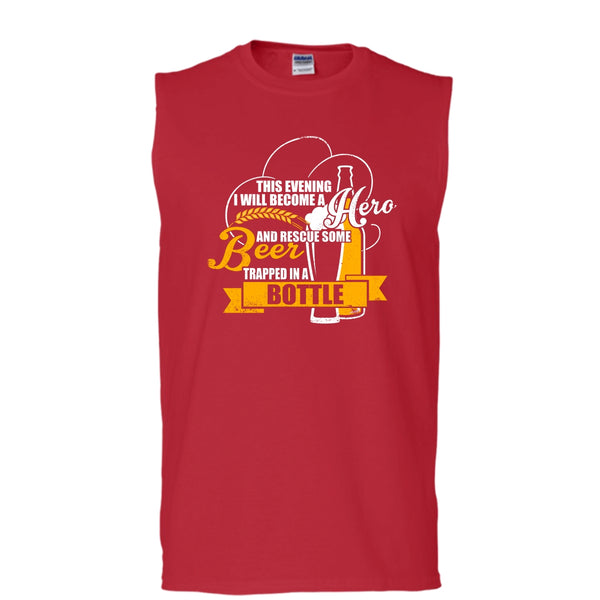 Rescue Some Beer T Shirt, Coolest Beer Drinker Tank Top (Men's Cotton Sleeveless)