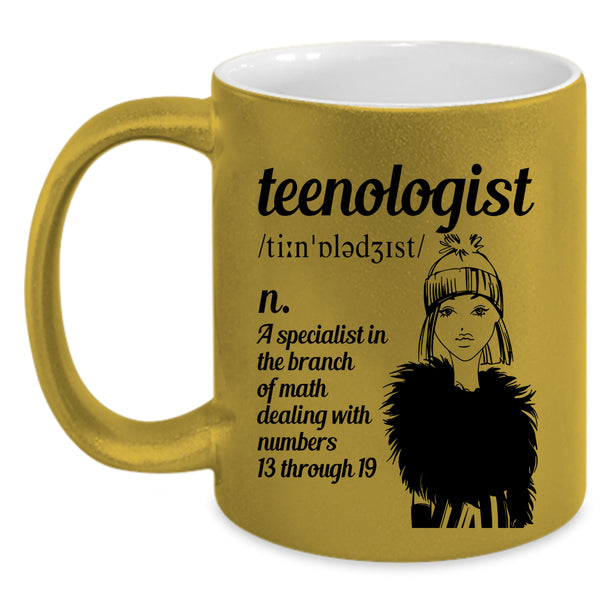 Gift For My Daughter Coffee Mug, Teenologist Accent Mug