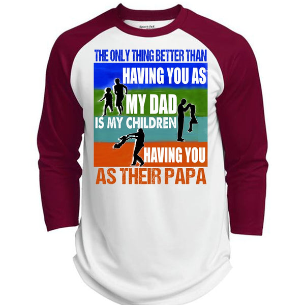 My Dad Is My Children T Shirt, I Love Papa T Shirt, Awesome T-Shirts  (Polyester Game Baseball Jersey)