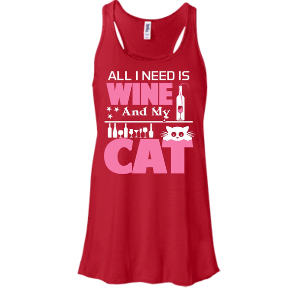 All I Need Is Wine And My Cat Shirt, Cool Cat Shirt